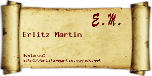 Erlitz Martin névjegykártya